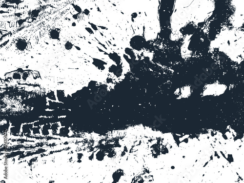 Obraz na płótnie Mud tire tracking. Dirt track from the car wheel protector. Tire mark silhouette. Grunge overlay texture. Abstract black pattern. Vector illustration, EPS 10. w salonie