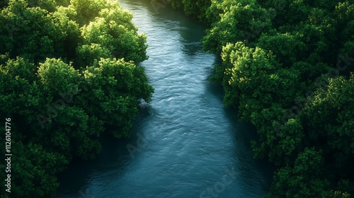 Tranquil River Flowing Desktop Wallpaper with Stunning Nature Scenery