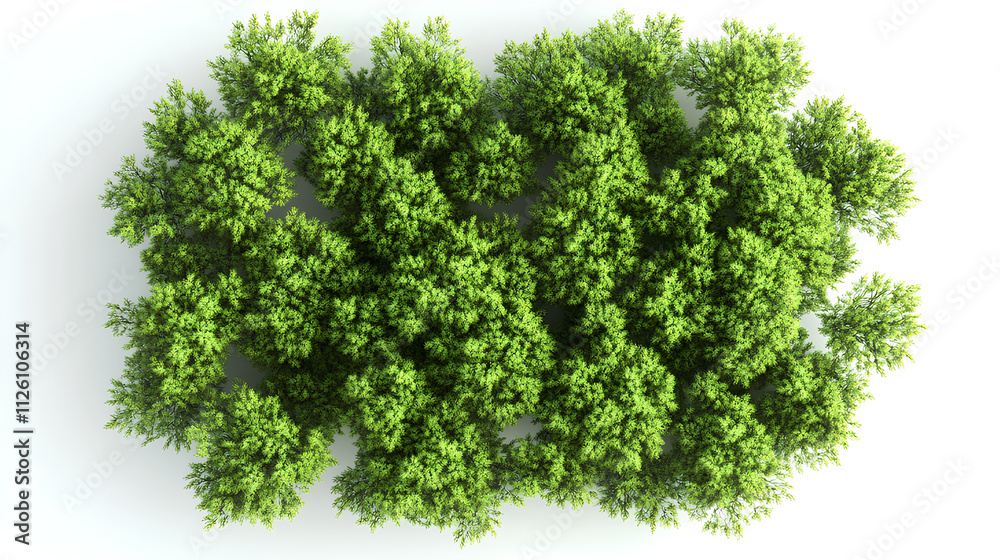 Fototapeta premium New zealand hair sedge trees shape top view cut out white