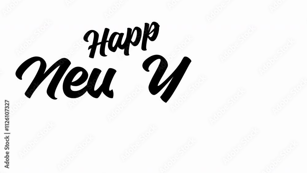 Happy New Year 2025 Text Animation. Festive greeting card design for New Year celebrations. Happy New Year 2025 Text Animation. Festive greeting card design for New Year celebrations.