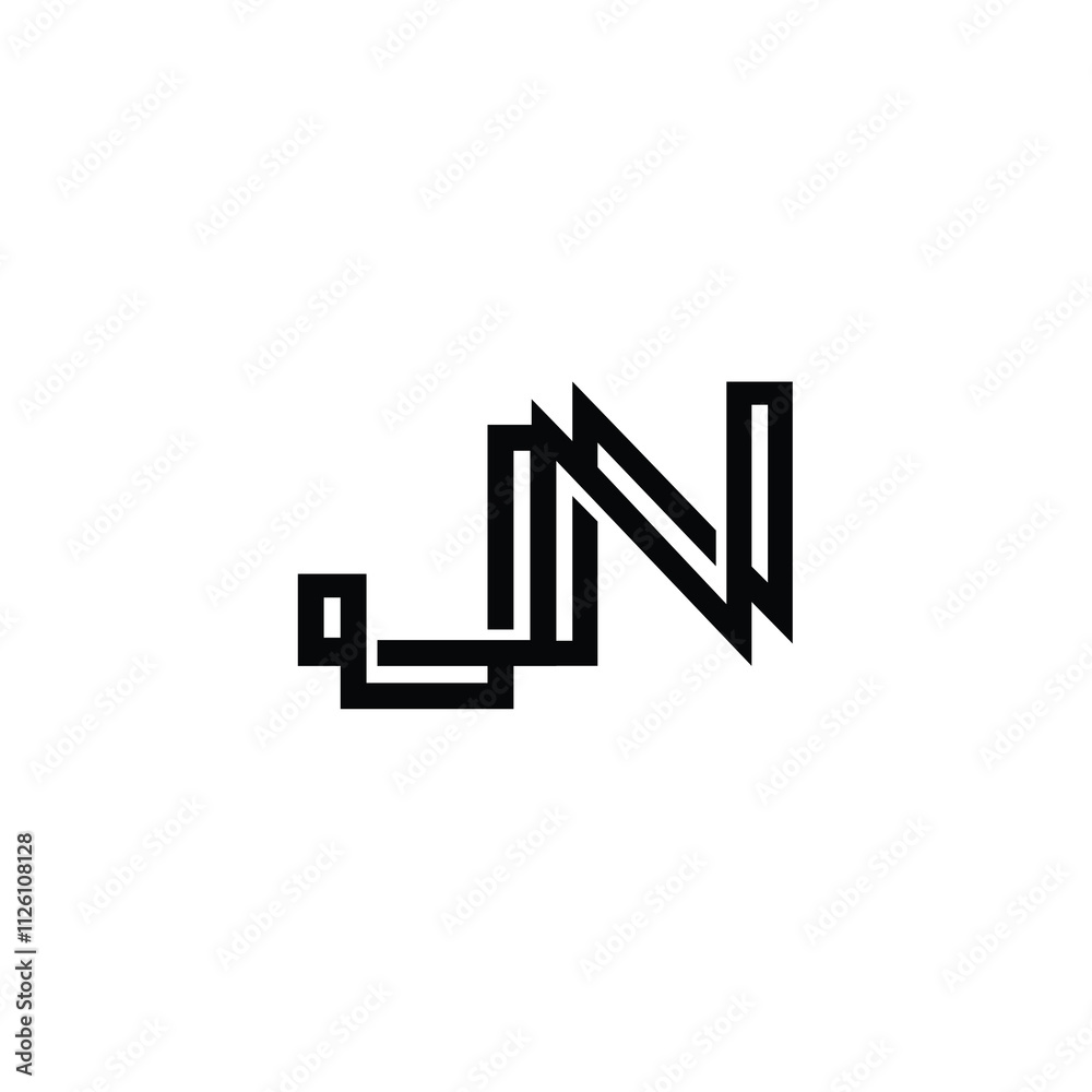 JN monogram logo design letter text name symbol monochrome logotype alphabet character simple logo JN monogram logo design letter text name symbol monochrome logotype alphabet character simple logo