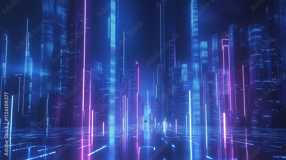abstract ultra modern light effect of cityscape featuring sleek modern architecture illuminated by vibrant neon lights, Vibrant Futuristic City Skyline at Night with shiny and glowing neon lights. abstract ultra modern light effect of cityscape featuring sleek modern architecture illuminated by vibrant neon lights, Vibrant Futuristic City Skyline at Night with shiny and glowing neon lights.