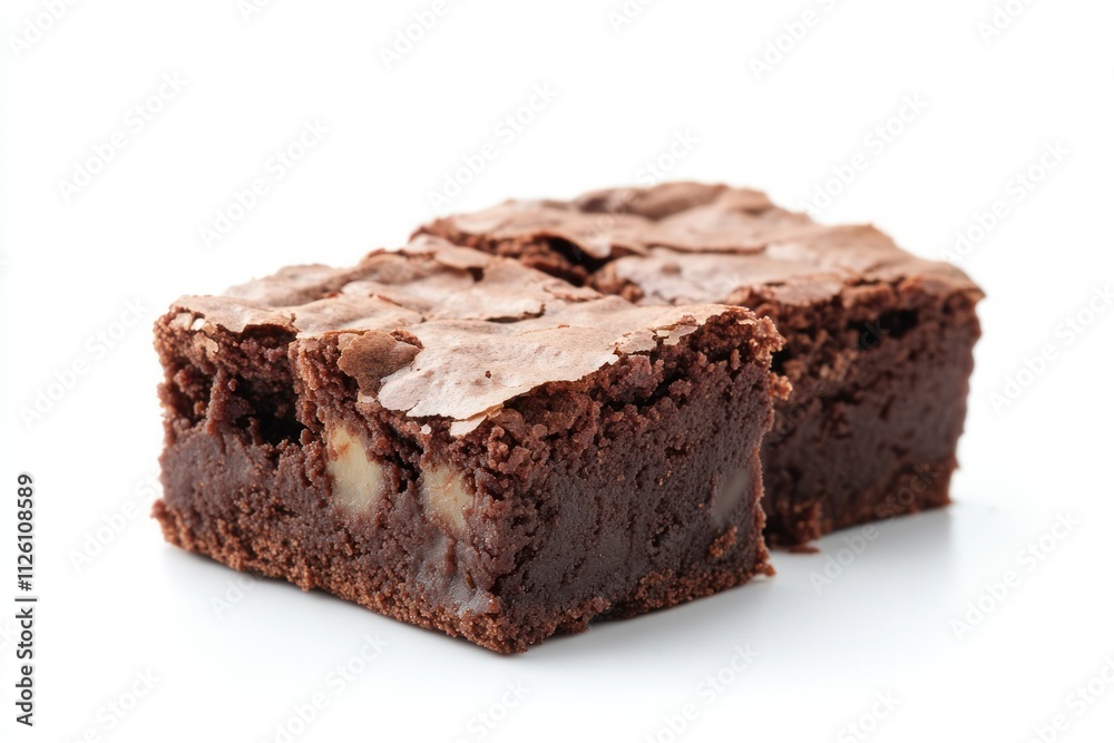 A close-up of rich chocolate brownies with a glossy top and nutty texture. A close-up of rich chocolate brownies with a glossy top and nutty texture.