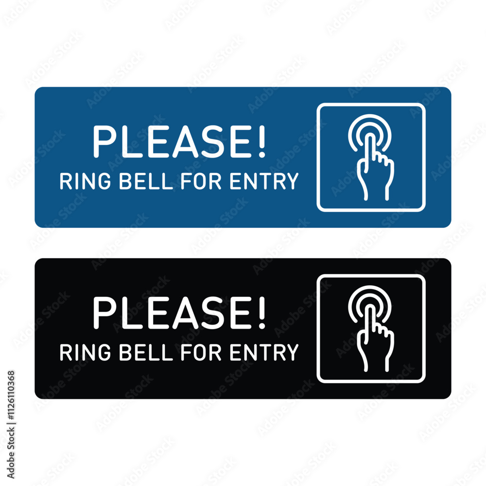 Ring Bell for Entry Vector Sign - Isolated Sticker Design for Safety and Control Ring Bell for Entry Vector Sign - Isolated Sticker Design for Safety and Control