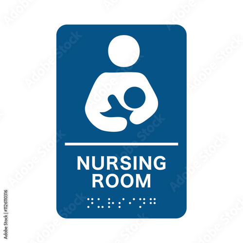 Nursing Room Vector Sign with Braille - Private and Comfortable Space for Nursing Mothers sticker design