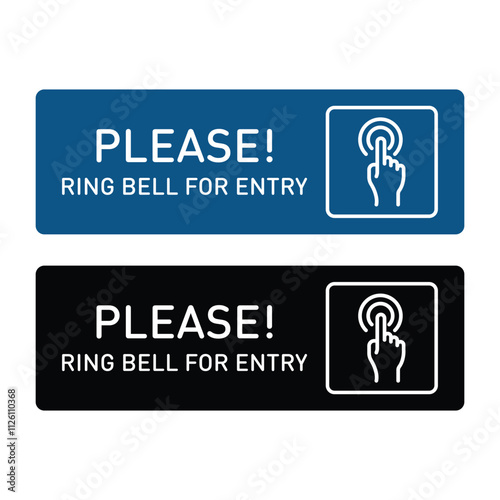 Ring Bell for Entry Vector Sign - Isolated Sticker Design for Safety and Control photo