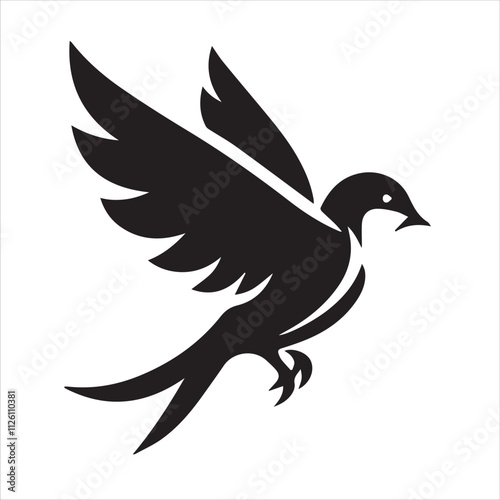 Bird silhouette vector design for logo icon, art illustration, and graphic design on a white background