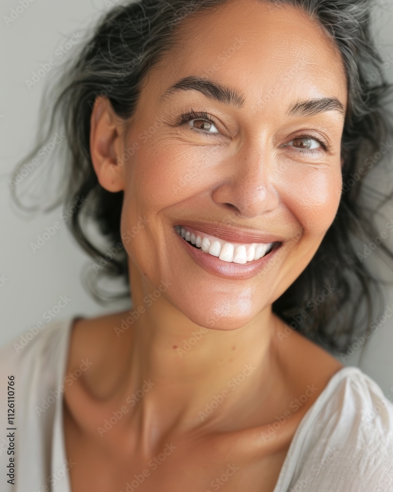 elegant mature older woman beauty closeup studio portrait - skincare beige and white aesthetic, diverse beauty elegant mature older woman beauty closeup studio portrait - skincare beige and white aesthetic, diverse beauty