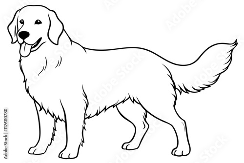 Golden Retriever Vector Line Art