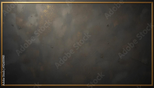 Elegant Black Gradient Background with Golden Border and Stars