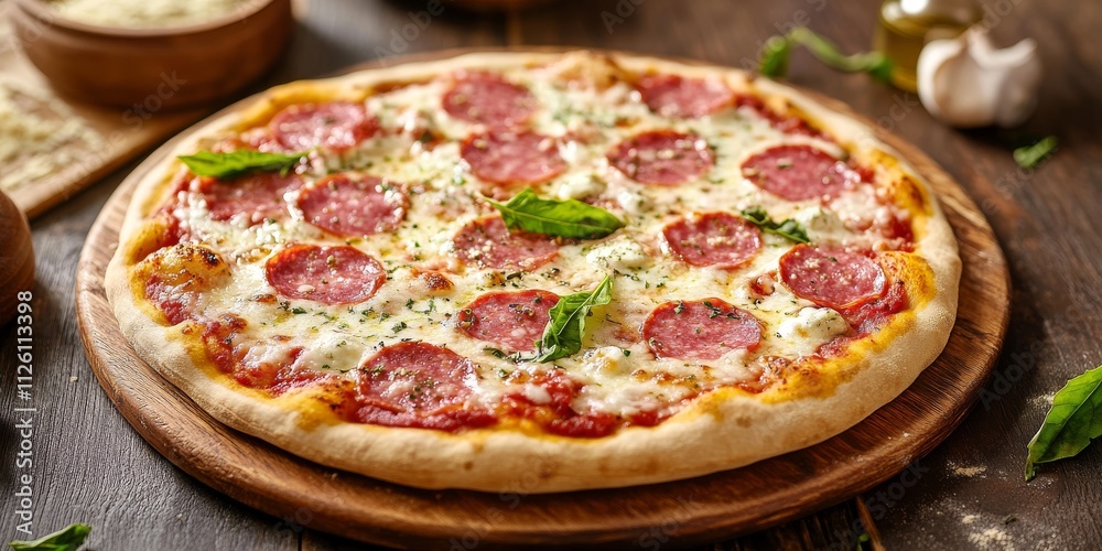 Delicious oven pizza featuring mortadella and stracciatella, this gourmet pizza showcases the perfect blend of flavors with tasty mortadella and creamy stracciatella for a mouth watering experience. Delicious oven pizza featuring mortadella and stracciatella, this gourmet pizza showcases the perfect blend of flavors with tasty mortadella and creamy stracciatella for a mouth watering experience.