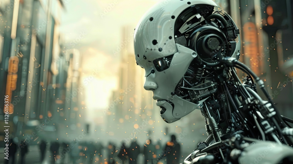 Development of the concept of artificial intelligence. A humanoid robot with a smartphone in hand demonstrates the integration of modern technologies. Development of the concept of artificial intelligence. A humanoid robot with a smartphone in hand demonstrates the integration of modern technologies.