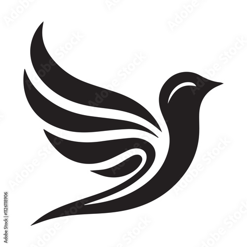 Bird silhouette vector design for logo icon, art illustration, and graphic design on a white background photo