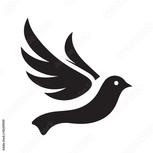 Bird silhouette vector design for logo icon, art illustration, and graphic design on a white background photo