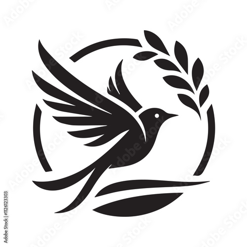 Bird silhouette vector design for logo icon, art illustration, and graphic design on a white background photo