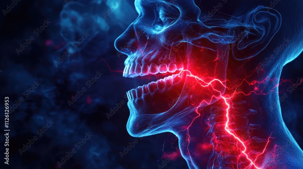 Digital Skull with Red Lightning Bolt Digital Skull with Red Lightning Bolt