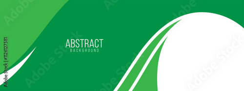 Abstract green banner background. Graphic design banner pattern background template with dynamic wave shapes.	
