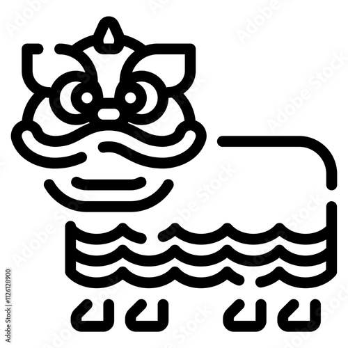 Illustration of a Traditional Lion Dance Costume