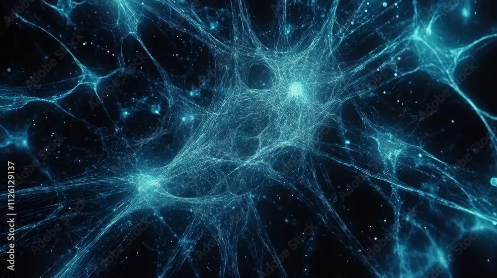 Glowing blue web, network of light, futuristic abstract pattern, starry background, interconnecting lines, cosmic energy Glowing blue web, network of light, futuristic abstract pattern, starry background, interconnecting lines, cosmic energy