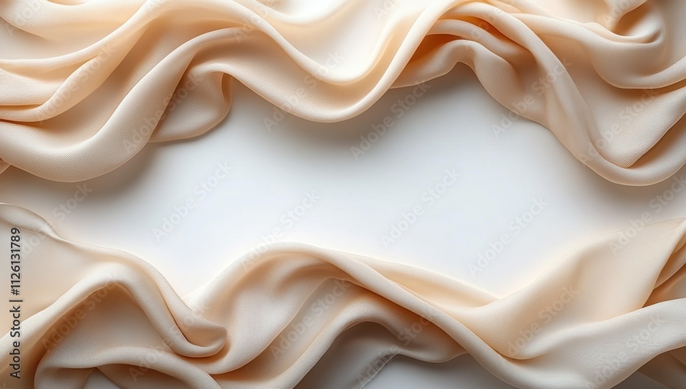 Fototapeta premium White background, 3D rendering of light white waves