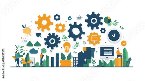 Flat Design Concept for Environmental Social Governance Strategy