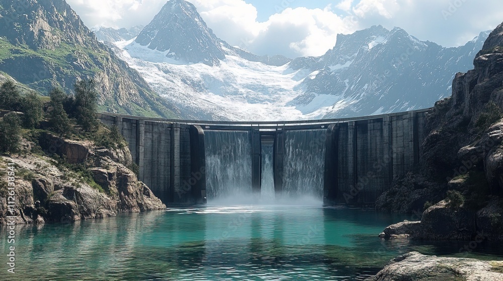 Fototapeta premium Hydropower dam for rural or off-grid energy generation