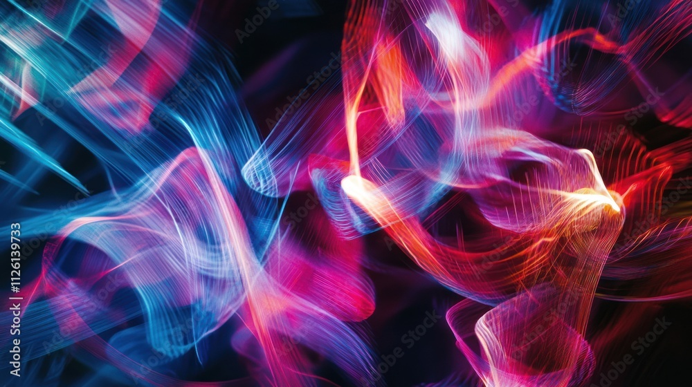 Abstract Light Painting: Vivid Hues and Energetic Swirls Abstract Light Painting: Vivid Hues and Energetic Swirls