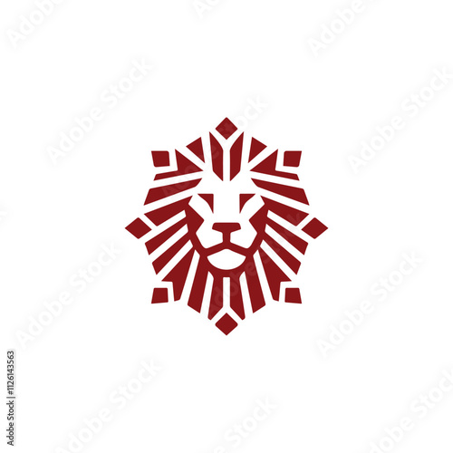 Lion head geometric vector logo design	