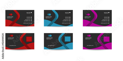simple creative modern busiess card template layout design with red,blue and purple color