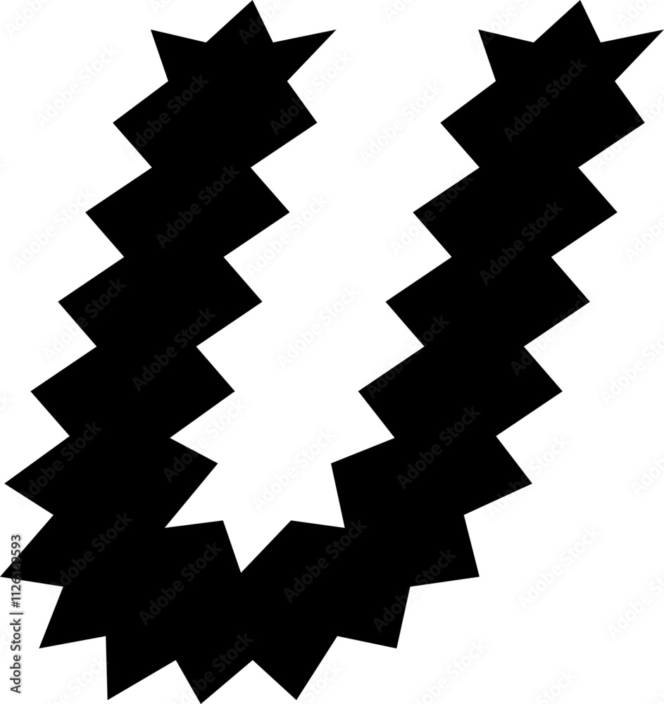 U Alphabet Zigzag Wavy Font Distorted Italic Letter U Alphabet Zigzag Wavy Font Distorted Italic Letter