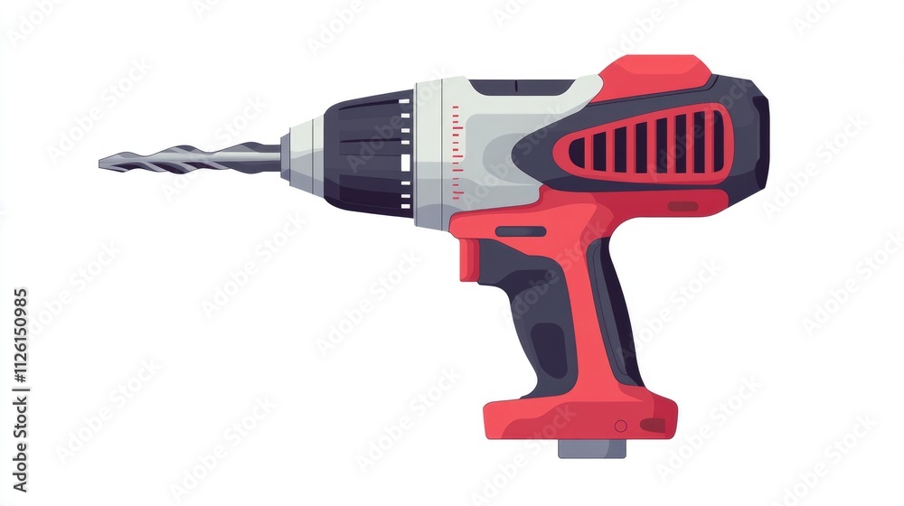 Cordless Drill with Red and Black Design Cordless Drill with Red and Black Design