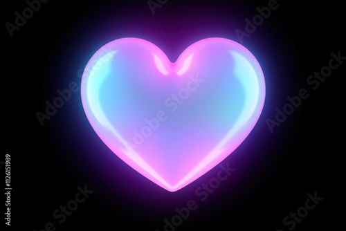 PNG Pastel neon heart abstract night pink.