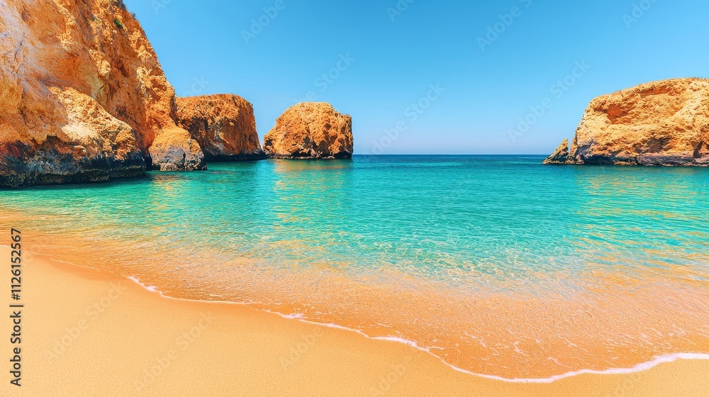 Algarve Coastline Turquoise Waters and Golden Sands Algarve Coastline Turquoise Waters and Golden Sands