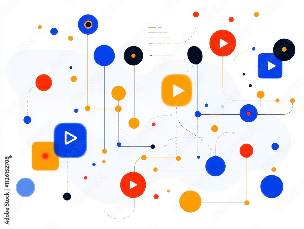 Abstract Network of Connected Video Content Nodes Abstract Network of Connected Video Content Nodes