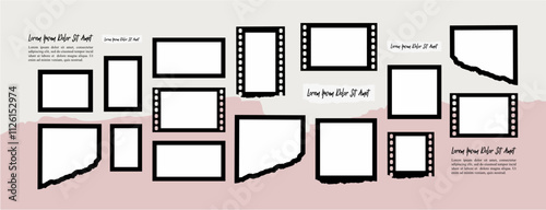 Pictures or photos frame collage comics page grid layout abstract photo frames and digital photo wall template