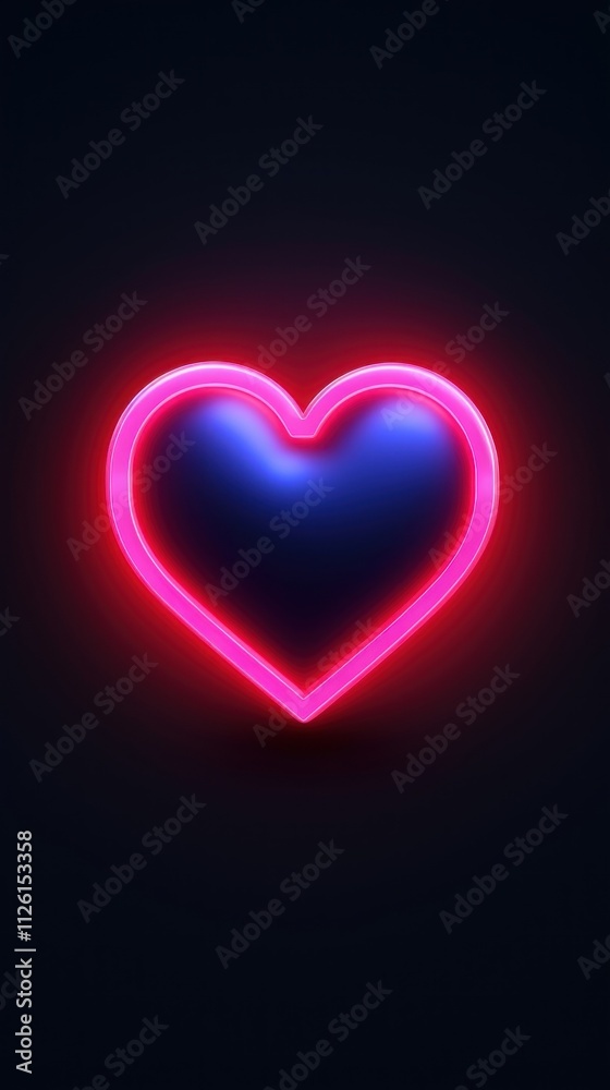 Heart light neon symbol.