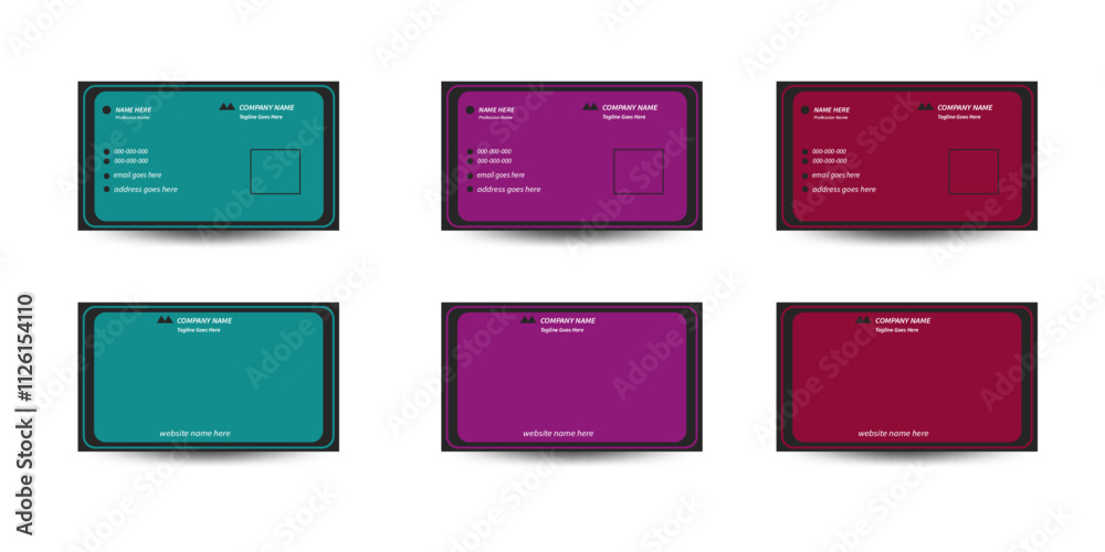 modern simple creative business card template layout design red,green and purple color modern simple creative business card template layout design red,green and purple color