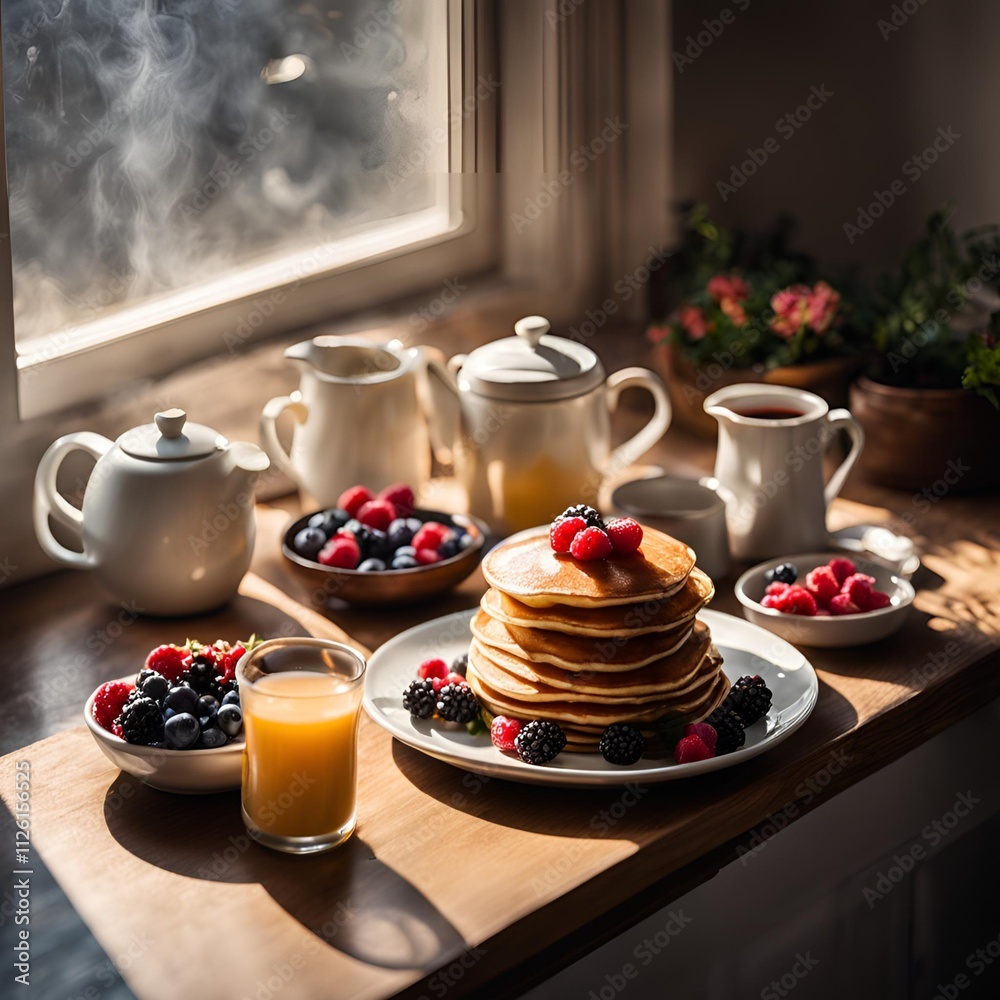 Simple and Delicious Breakfast Table with Fresh and Inviting Elements
Simple and Delicious Breakfast Table with Fresh and Inviting Elements