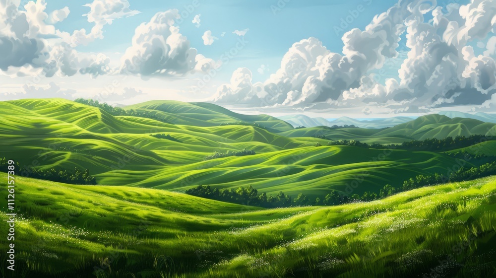 Rolling Green Hills Under a Cloudy Sky Rolling Green Hills Under a Cloudy Sky