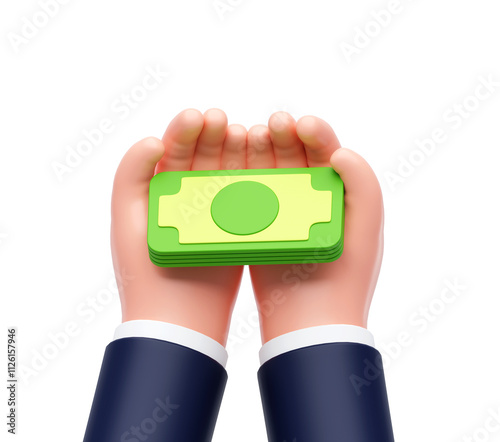 Wallpaper Mural Hand holding money business and finance concept 3d illustration Torontodigital.ca