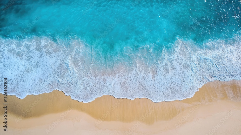 Aerial view of smooth beach sand with intricate lines and waves formed by tidal movements Aerial view of smooth beach sand with intricate lines and waves formed by tidal movements