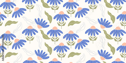 Flower seamless pattern design with beautiful flower and leaves. Flower art. floral and leaf pattern design for fabric, cotton, wallpaper, satin, gift wrap, carpet, background.	