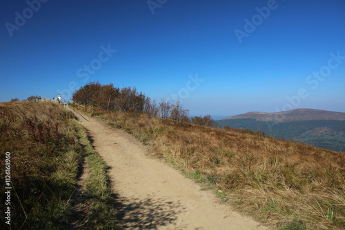 Fototapeta Naklejka Na Ścianę i Meble -  Polonina Carynska - view from Wielka Rawka peak in Bieszczady mountain range, Poland