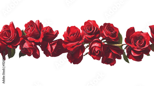 Fototapeta Naklejka Na Ścianę i Meble -  red rose border frame for valentine's day decoration