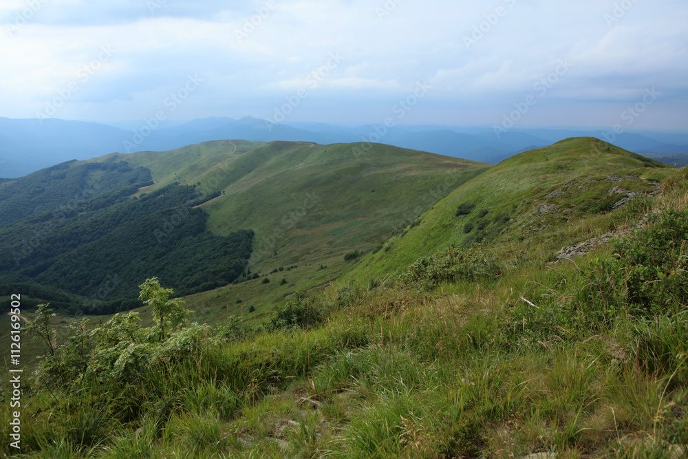 Szeroki Wierch peak - view from Tarnica - the highest peak in Bieszczady mountain range, Poland