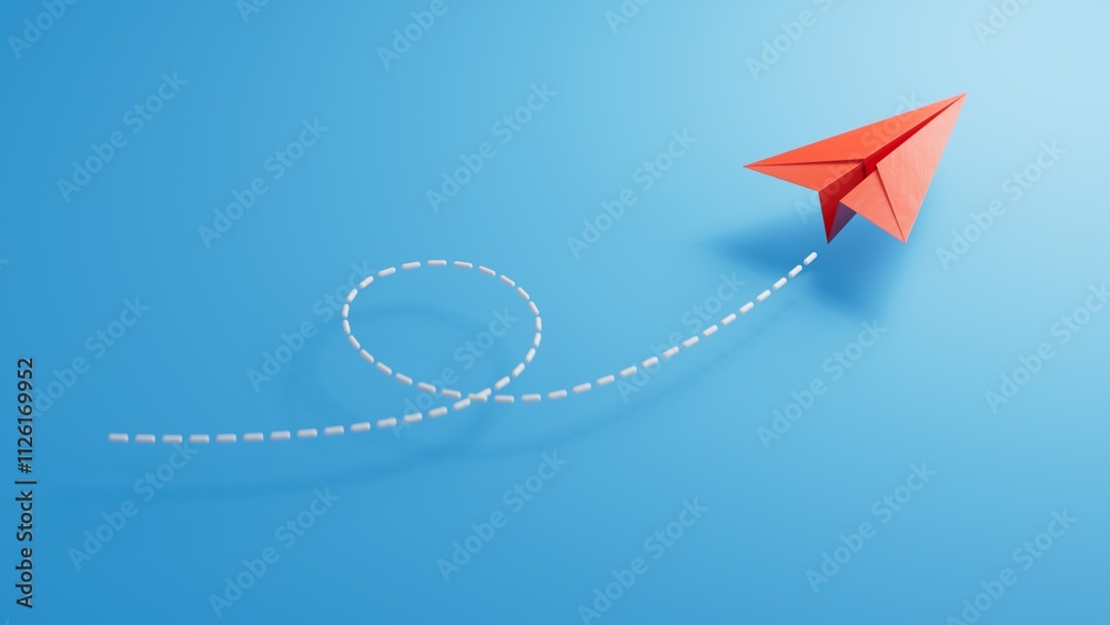 Paper plane isolated 3d icon set. Origami paper plane illustration flight travel symbol design.3D rendering on blue background. Paper plane isolated 3d icon set. Origami paper plane illustration flight travel symbol design.3D rendering on blue background.