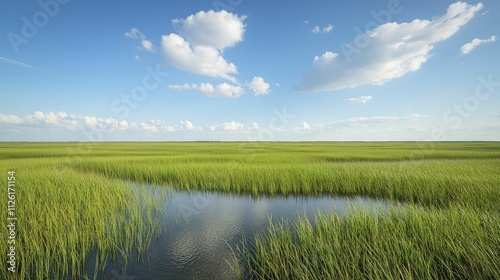 Restored floodplain habitat showcasing diverse wildlife thriving in harmonious balance photo