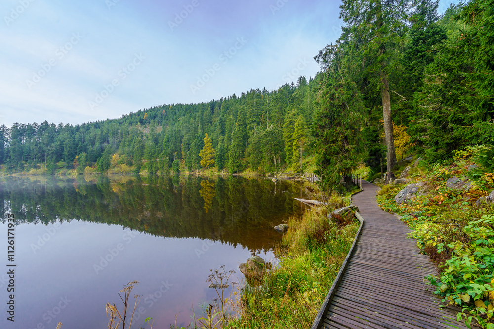 Mummelsee lake, in the Black Forest
