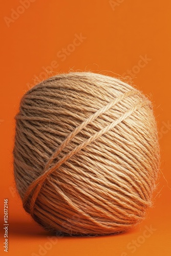 Tightly woven fibers, vibrant orange background, ecological resilience concept photo