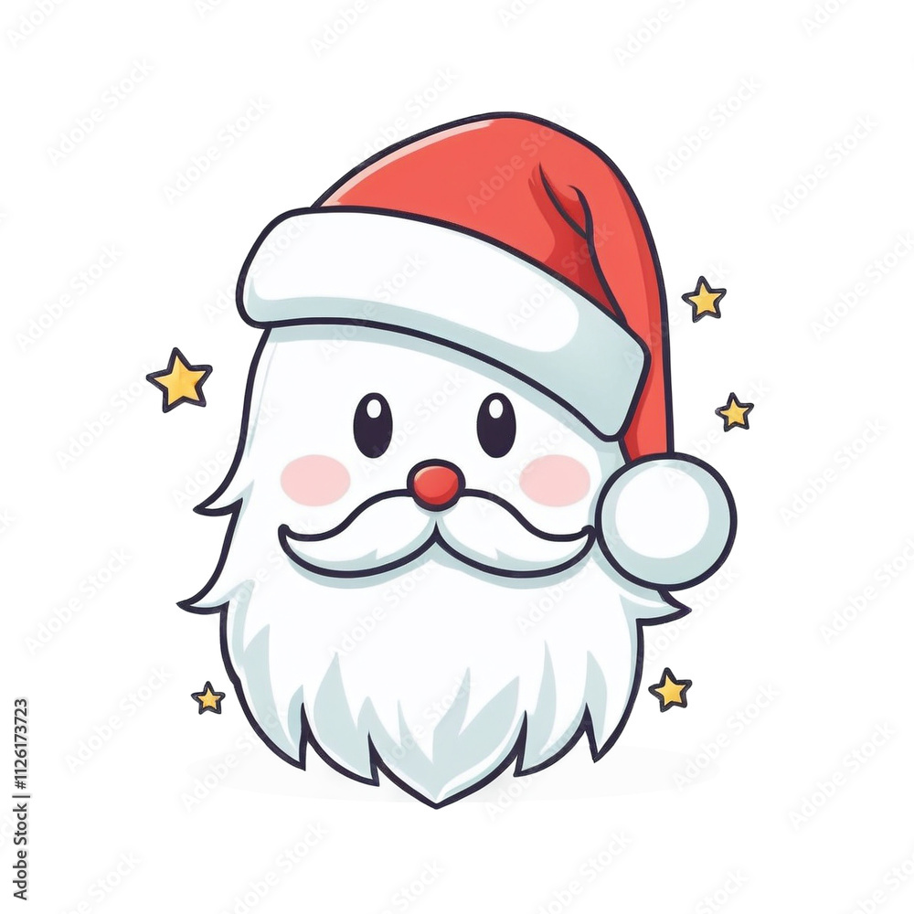 Adorable Santa Claus Face Illustration for Christmas Cheer Adorable Santa Claus Face Illustration for Christmas Cheer